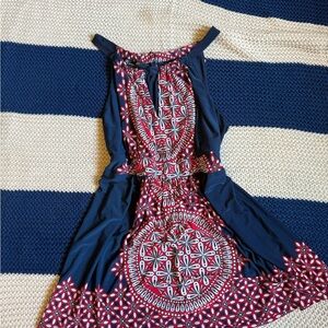 INC International Concepts Geometric Print Top Sleeveless Keyhole Women’s Size L